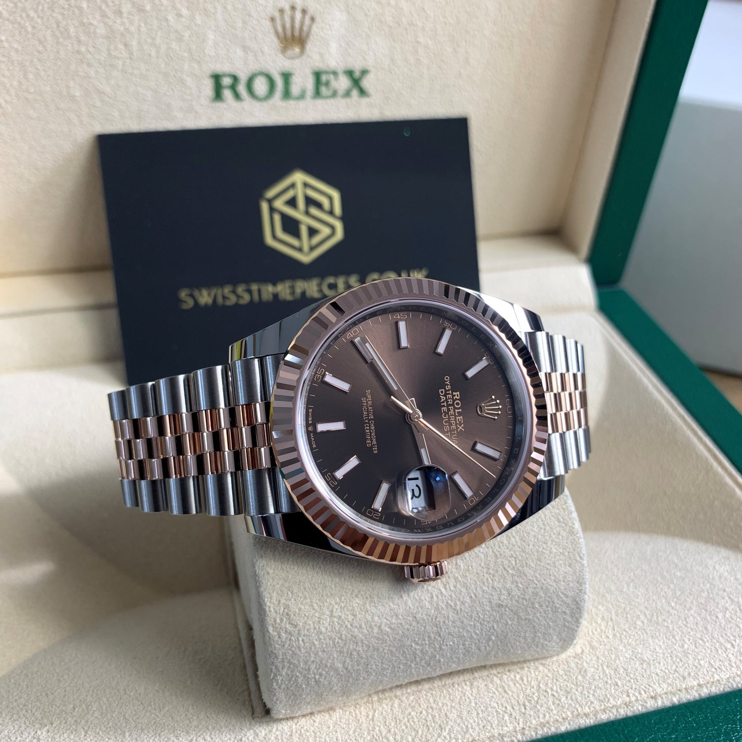Rolex Datejust 41 Everose 126331 Chocolate Dial Watch Unworn