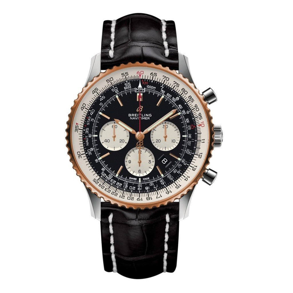 Breitling Navitimer 01 46mm Automatic Steel & Rose Gold Mens Watch UB0127211B1P1