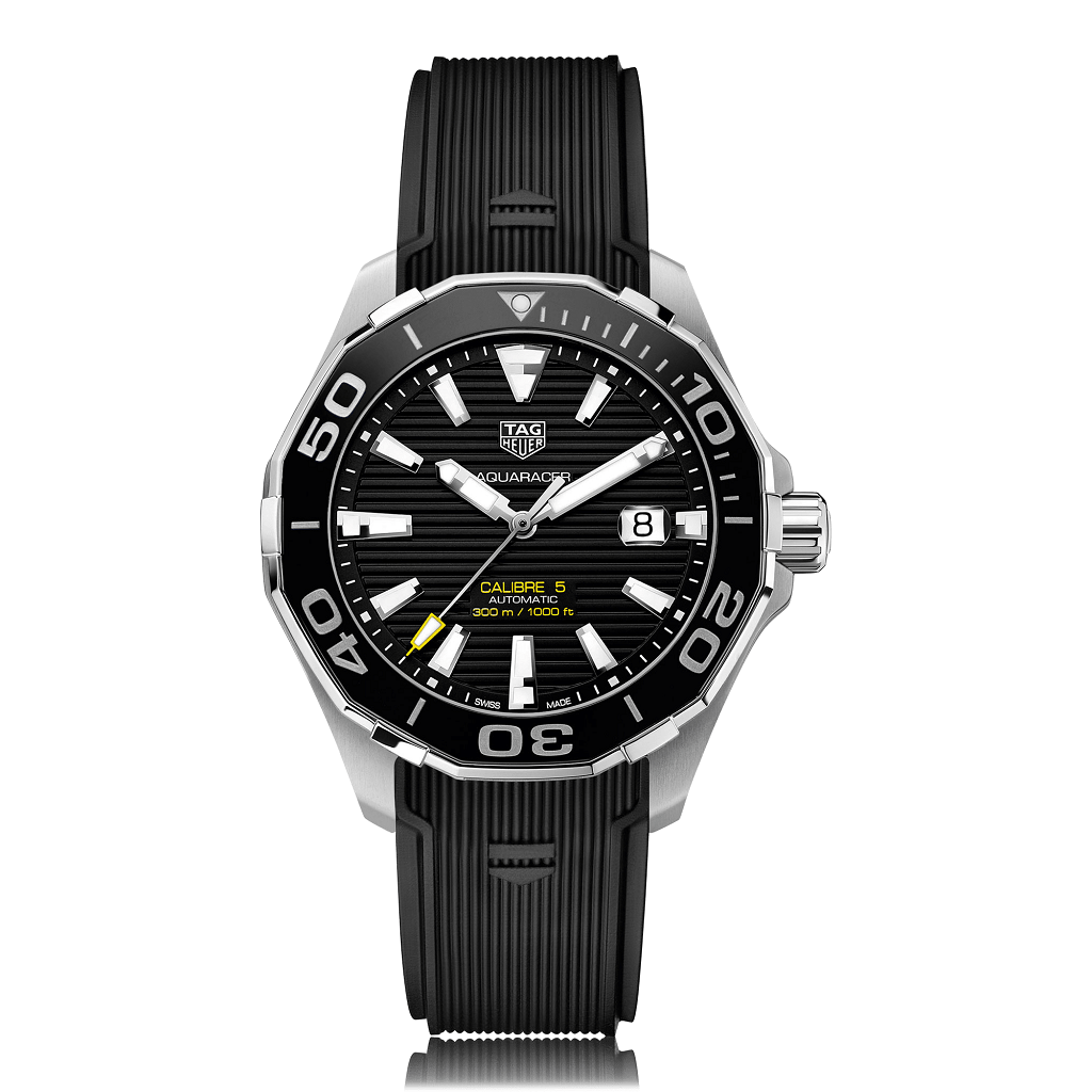 TAG HEUER Aquaracer Automatic Stainless Steel Black Dial Mens Watch WAY201A.FT6069