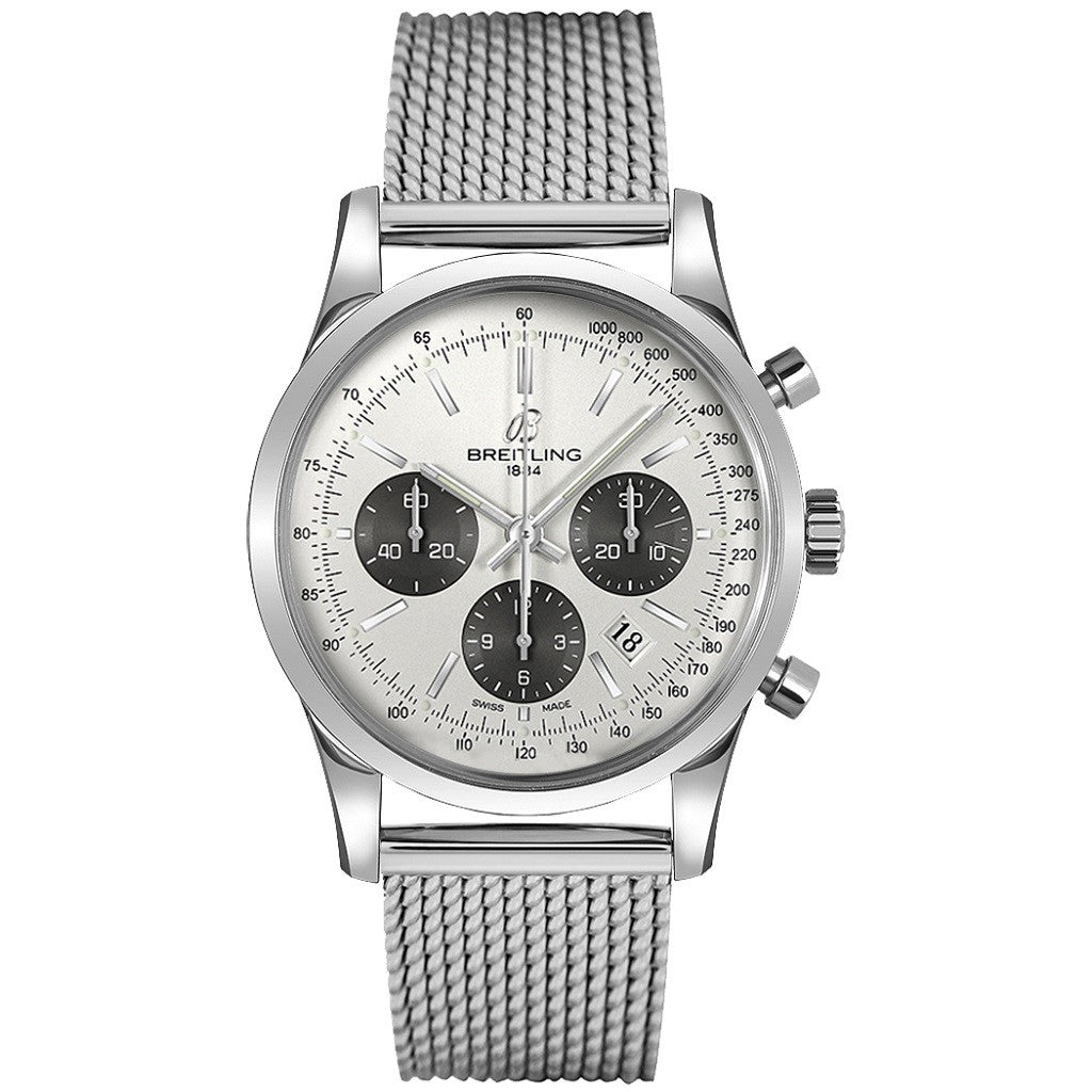 BREITLING Transocean Stainless Steel Chronograph Automatic Mens Watch AB015212/G724 154A