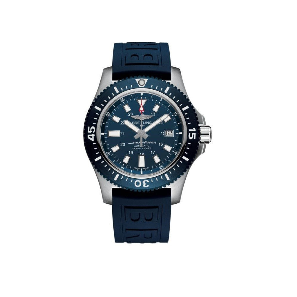 Breitling Superocean II Men's Blue Dial Rubber Strap 44mm Watch Y1739316/C959/158S