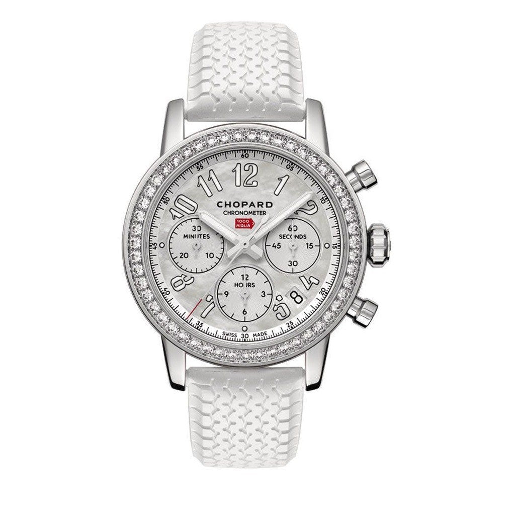 CHOPARD Mille Miglia Classic Chronograph Diamond Stainless Steel Womens Watch 178588-3001