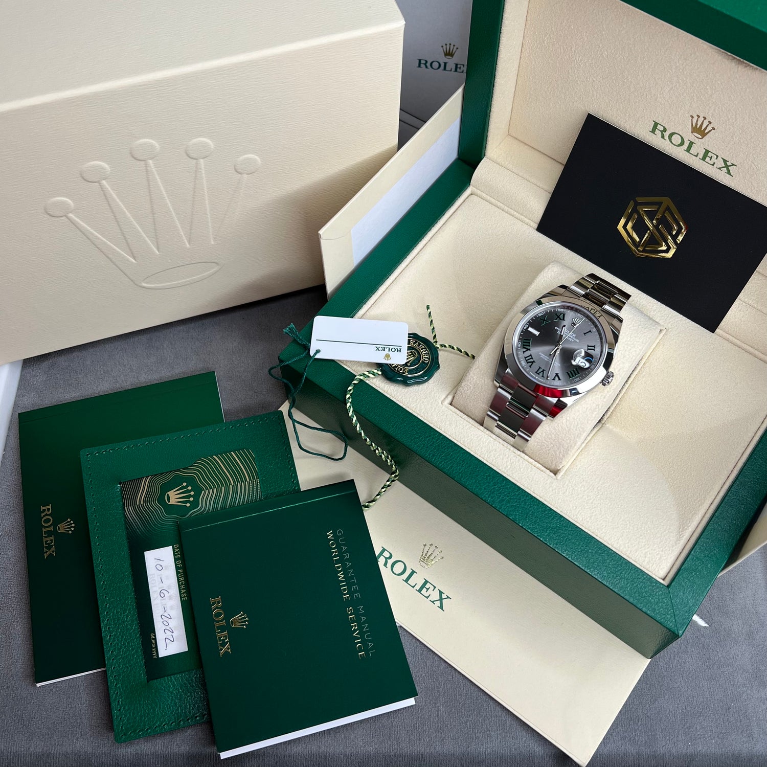 Rolex Datejust 41 126300 Wimbledon Dial Oyster 2022 Unworn Full Set Watch
