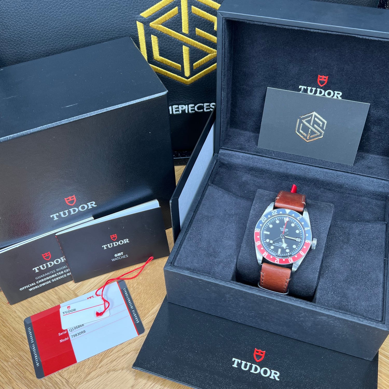 Tudor Black Bay GMT Pepsi 79830RB Leather Strap 2021 Full Set Watch - SwissTimepieces