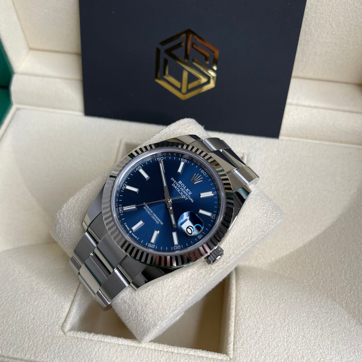 Rolex Datejust 41 126334 Blue Baton Dial Oyster 2022 Full Set Watch ...