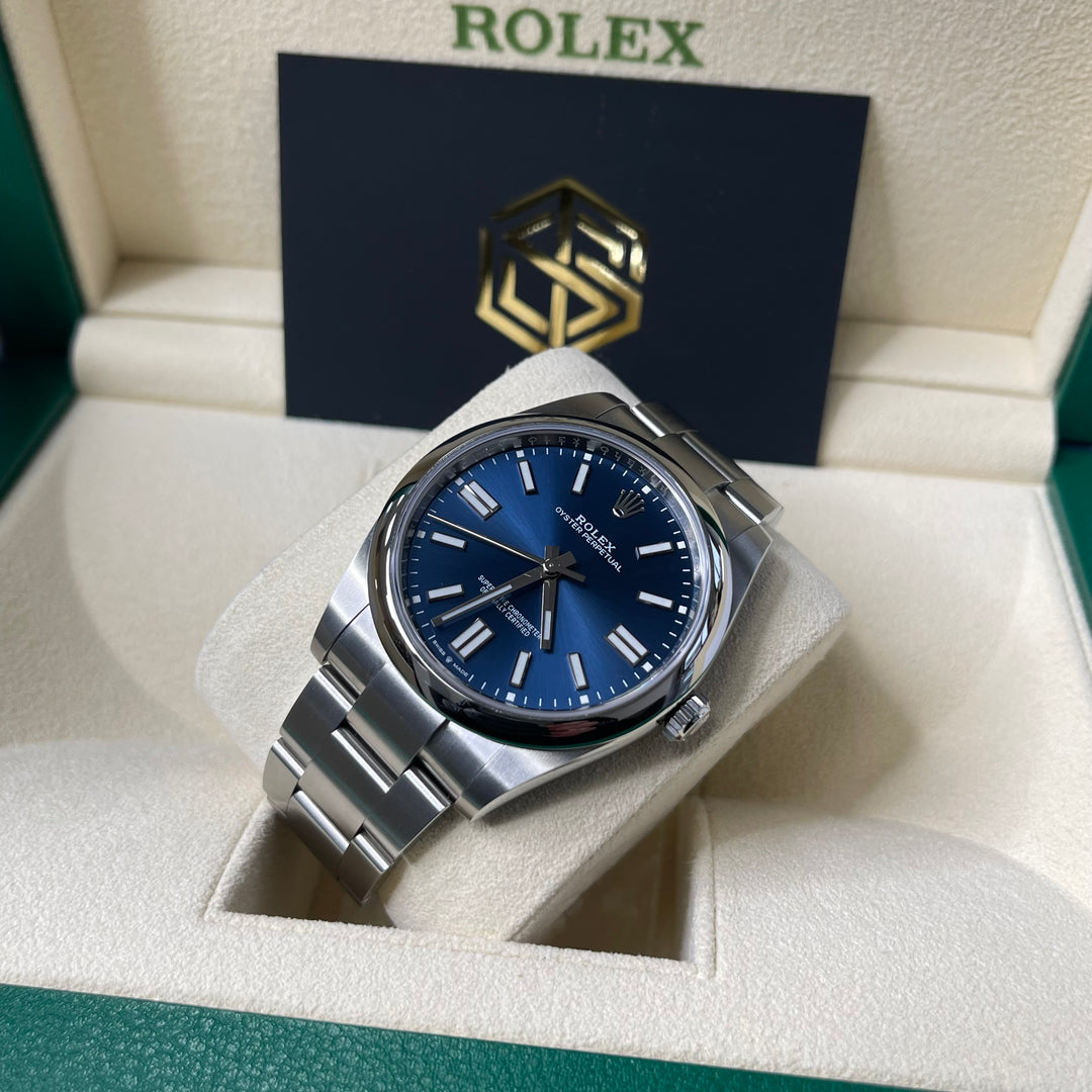 Rolex Oyster Perpetual 41 123400 Blue Dial Mint Condition 2021 Full Set ...