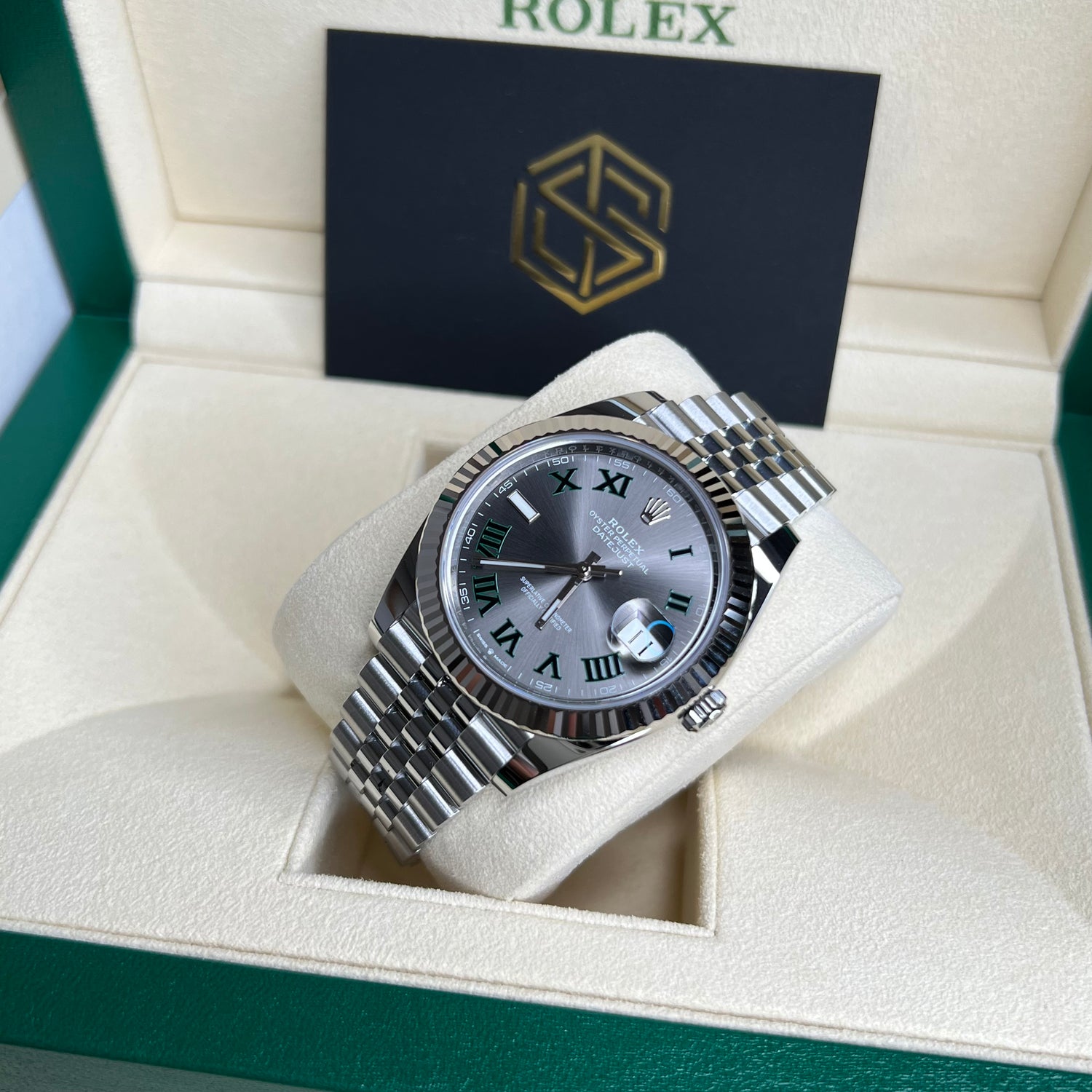 Rolex Datejust 41 126334 Wimbledon Dial Jubilee August 2022 Unworn Watch
