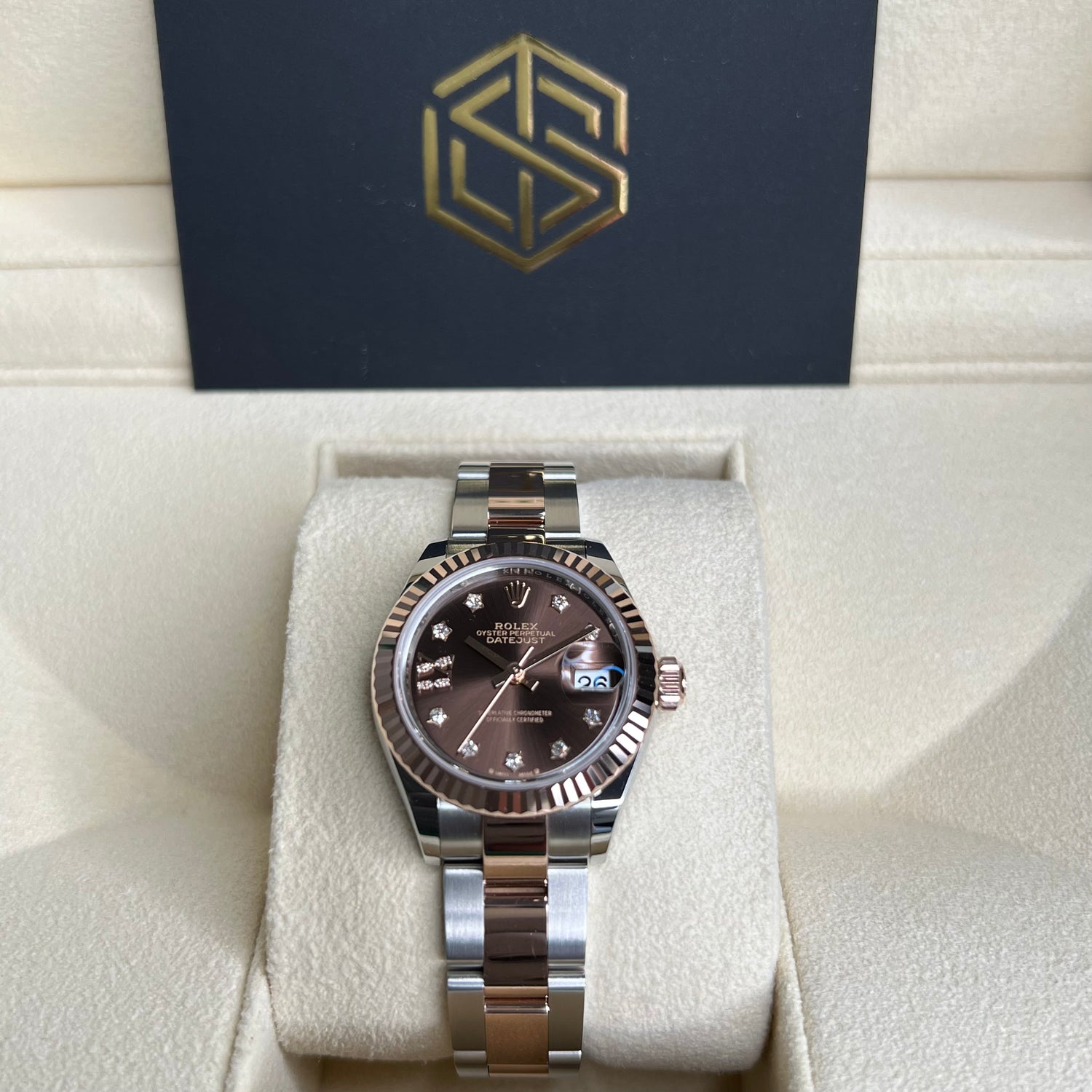 Rolex lady datejust hot sale 28 chocolate dial