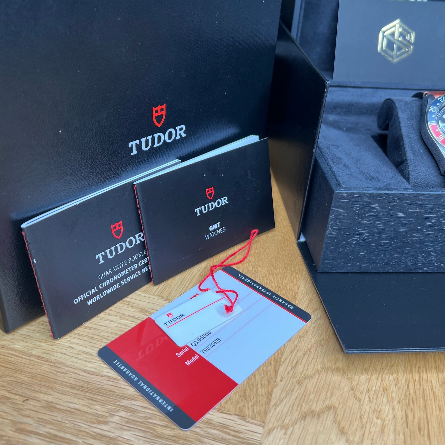 Tudor Black Bay GMT Pepsi 79830RB Leather Strap 2021 Full Set Watch - SwissTimepieces