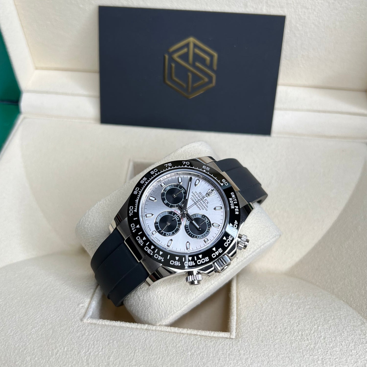 Rolex Cosmograph Daytona 'Ghost' 18ct White Gold 116519LN 2022 Unworn Watch - SwissTimepieces