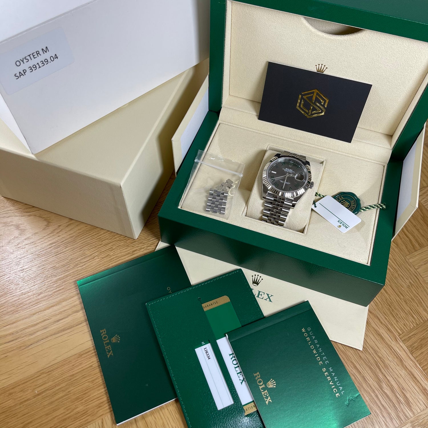 Rolex Datejust 41 126334 Wimbledon Dial Jubilee 2019 Full Set Watch