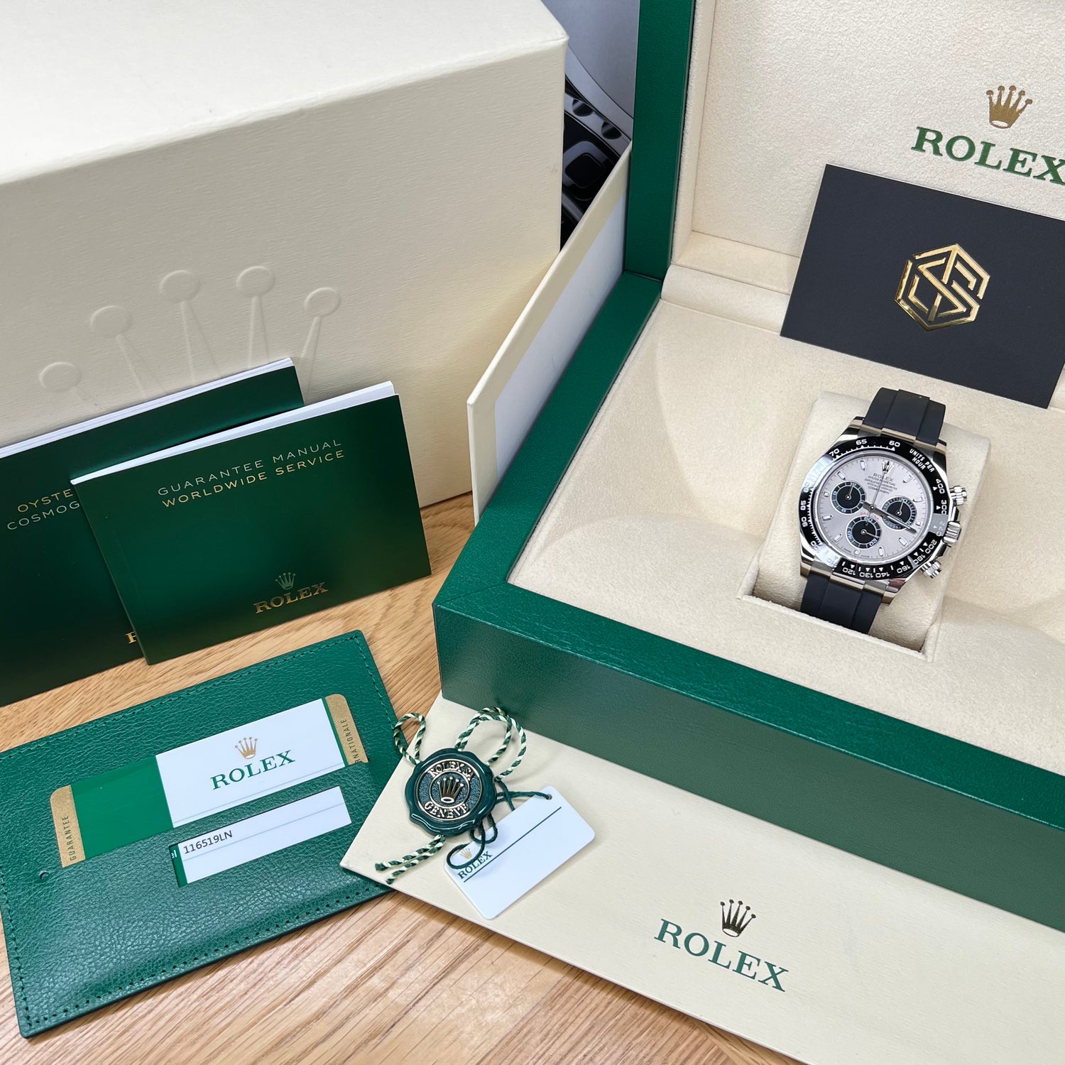 Rolex 116519LN Cosmograph Daytona White Gold Oyster Flex 'Ghost' 2019 Watch - SwissTimepieces