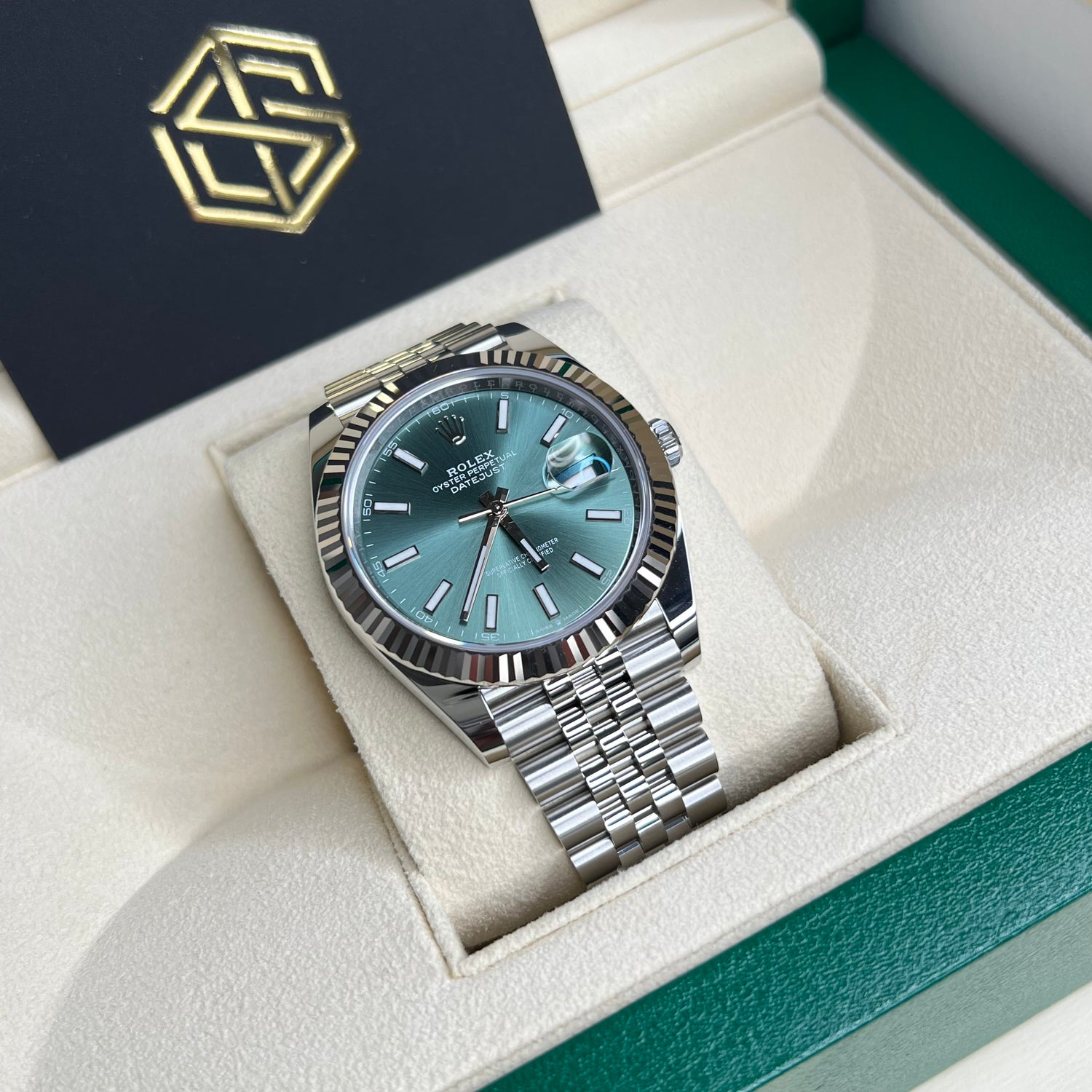 Rolex Datejust 41 126334 Mint Green Dial Jubilee 2022 NEW MODEL Watch ...