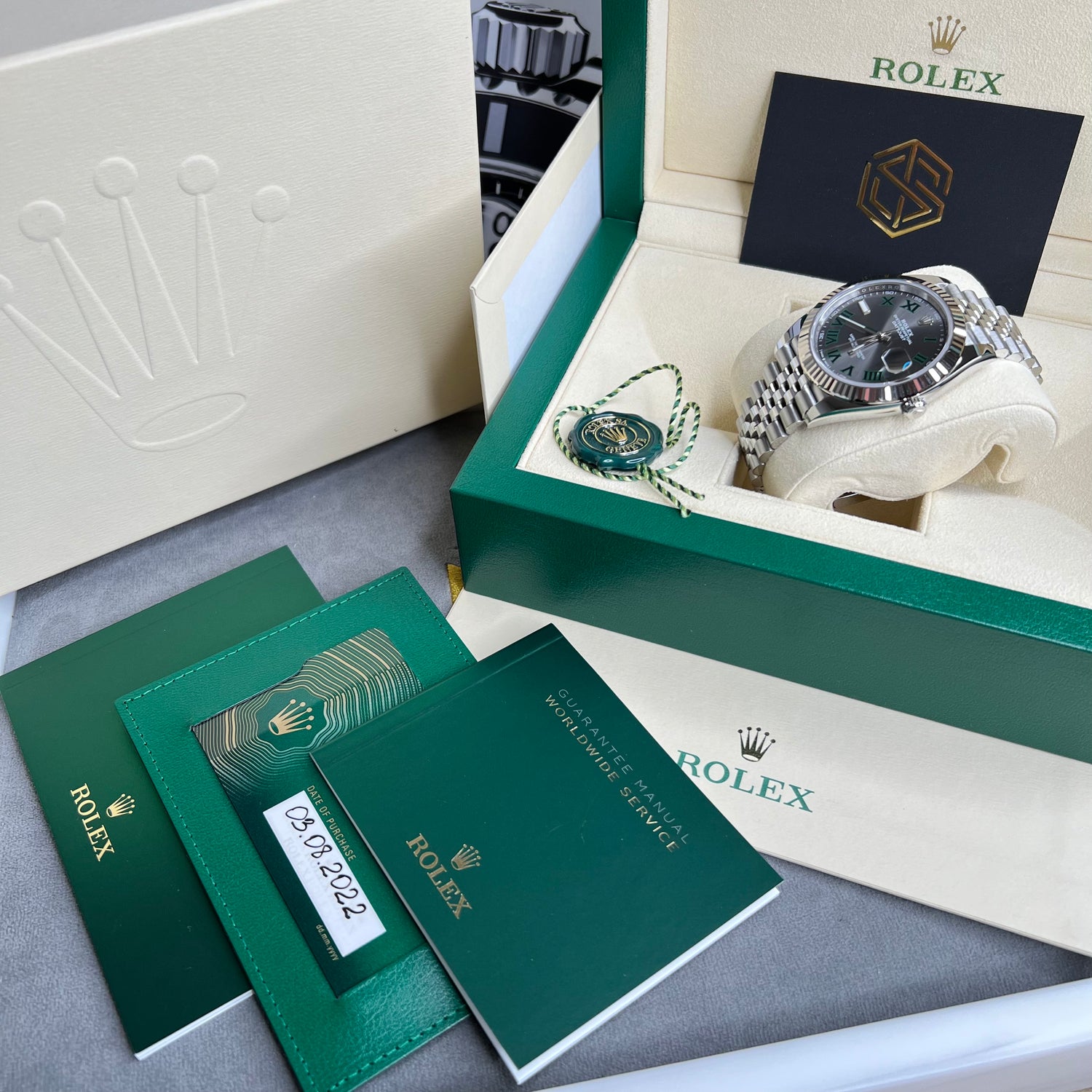 Rolex Datejust 41 126334 Wimbledon Dial Jubilee August 2022 Unworn Watch