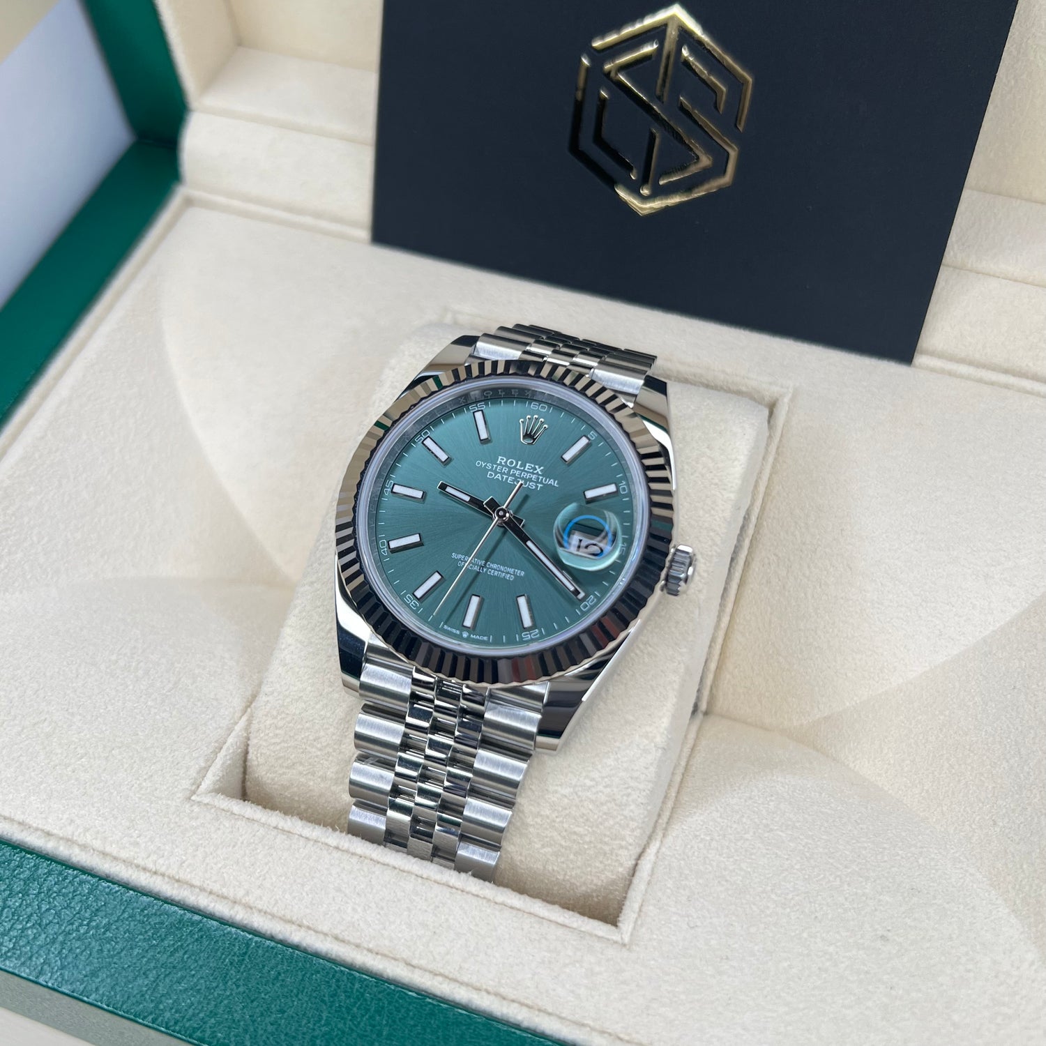 Rolex 126334 Datejust 41 Mint Green Dial Jubilee 2023 Unworn Watch ...