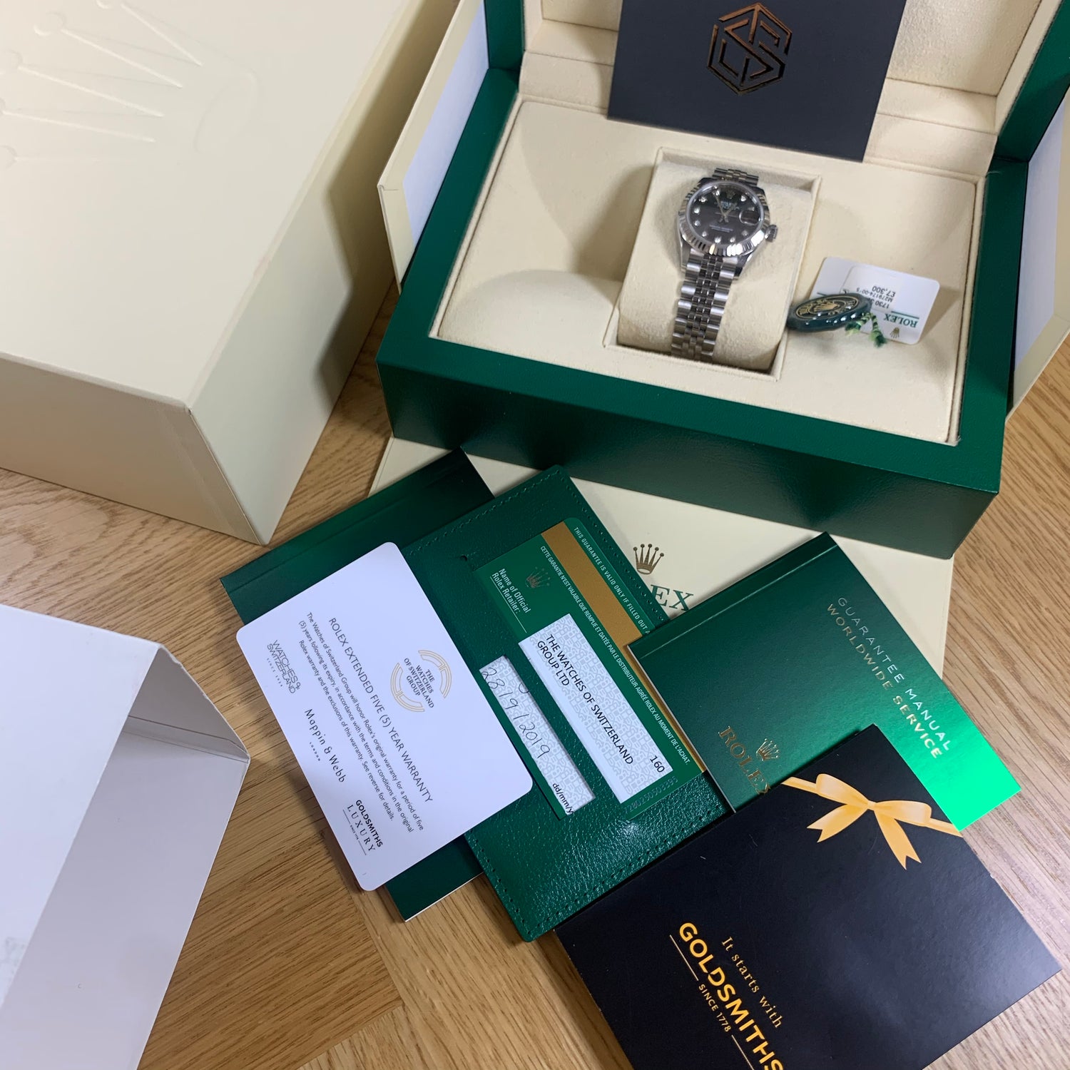 Rolex Lady-Datejust 279174 28mm Grey Diamond Dial Jubilee 2019 Watch