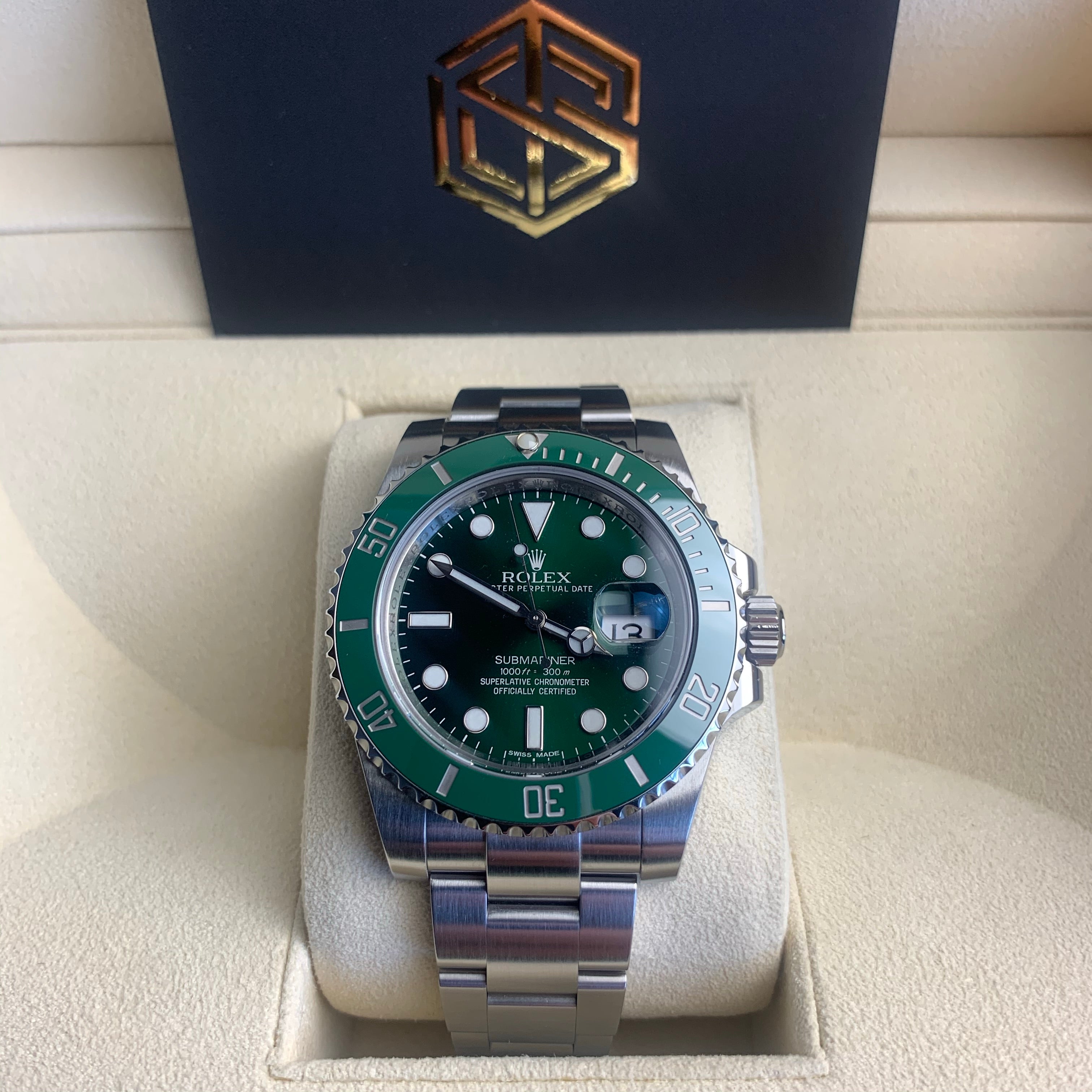 Rolex Submariner 116610LV Hulk 2015 Full Set Watch SwissTimepieces