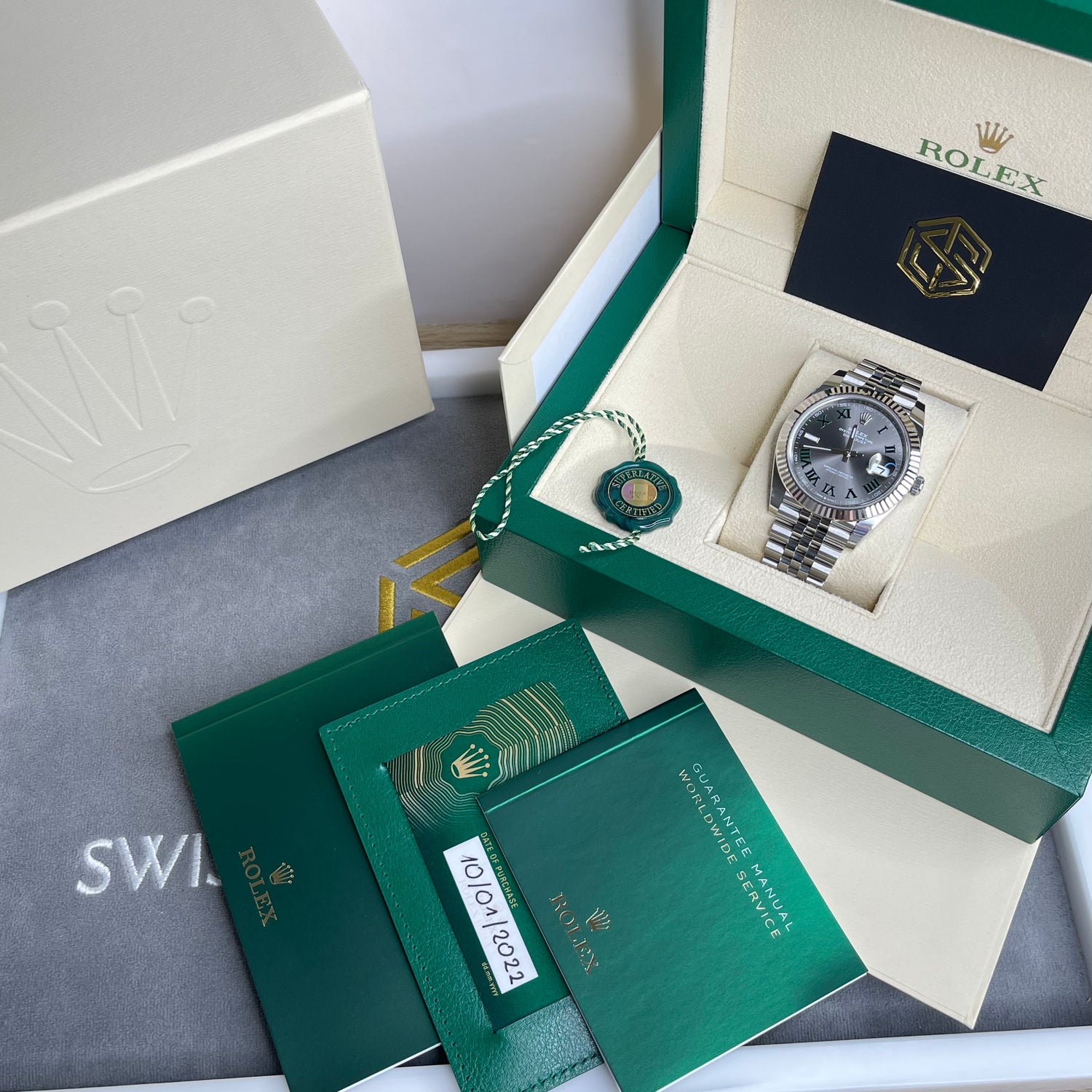 Rolex Datejust 41 126334 Wimbledon Dial Jubilee 2022 Unworn Watch