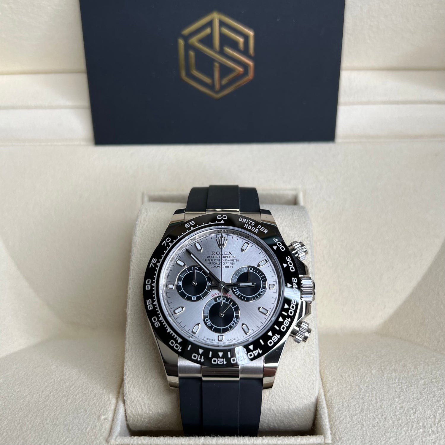 Rolex Cosmograph Daytona 'Ghost' 18ct White Gold 116519LN 2022 Unworn Watch - SwissTimepieces