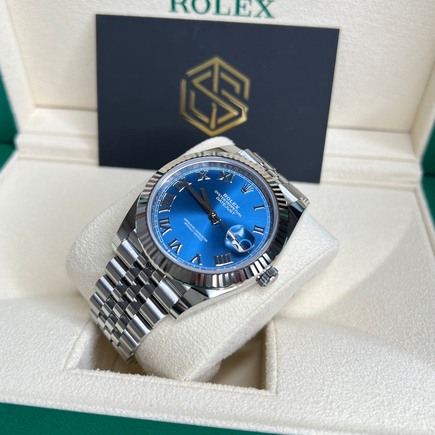 Rolex Datejust 41 126334 Azzurro Blue Dial Jubilee Feb 2022 Unworn Wat ...