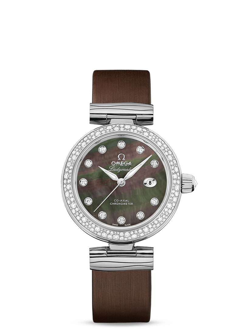 OMEGA De Ville Ladymatic Leather Co-Axial Chronometer 34 MM Ladies' Watch - 425.37.34.20.57.004