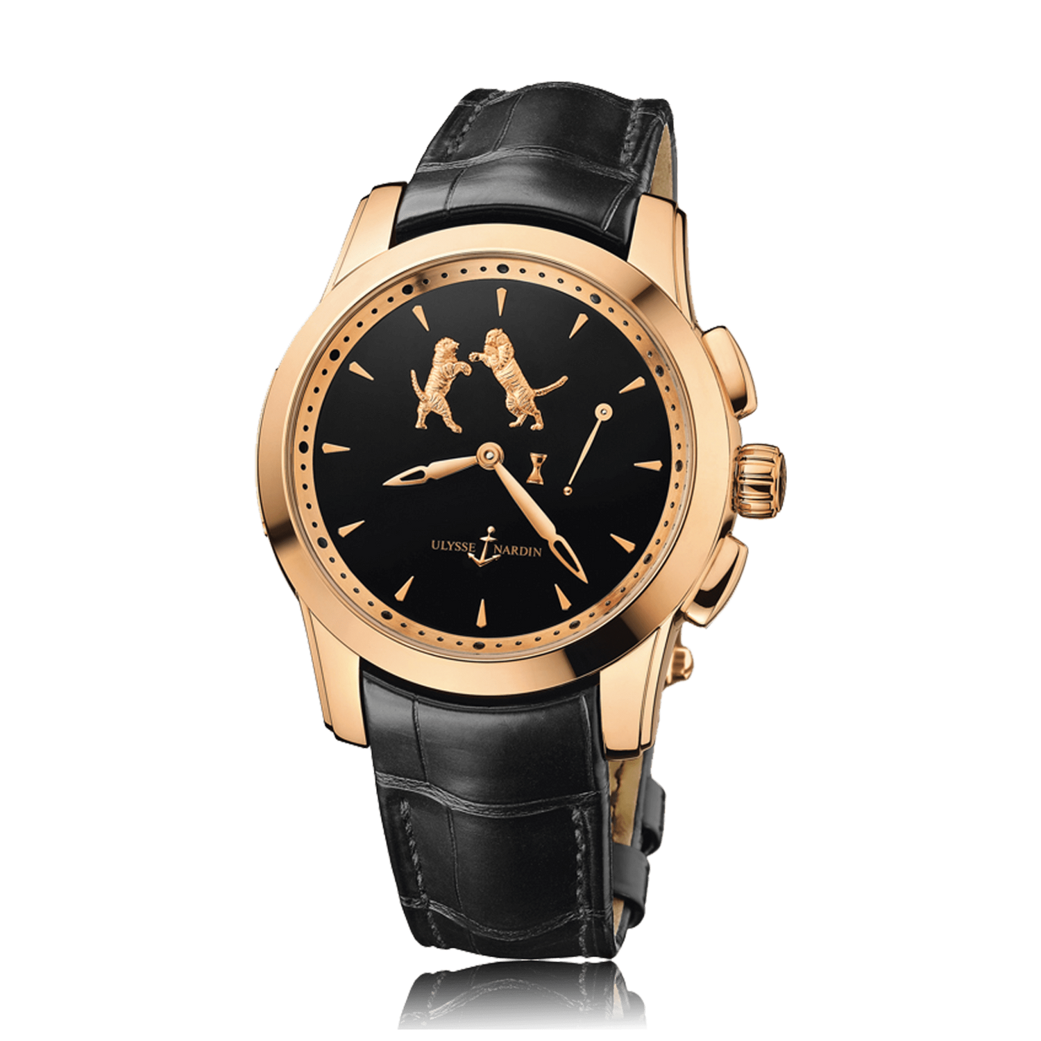 Ulysse Nardin Classico Automatic Rose Gold Black Dial Mens Watch 6106-130/E2-TIGER