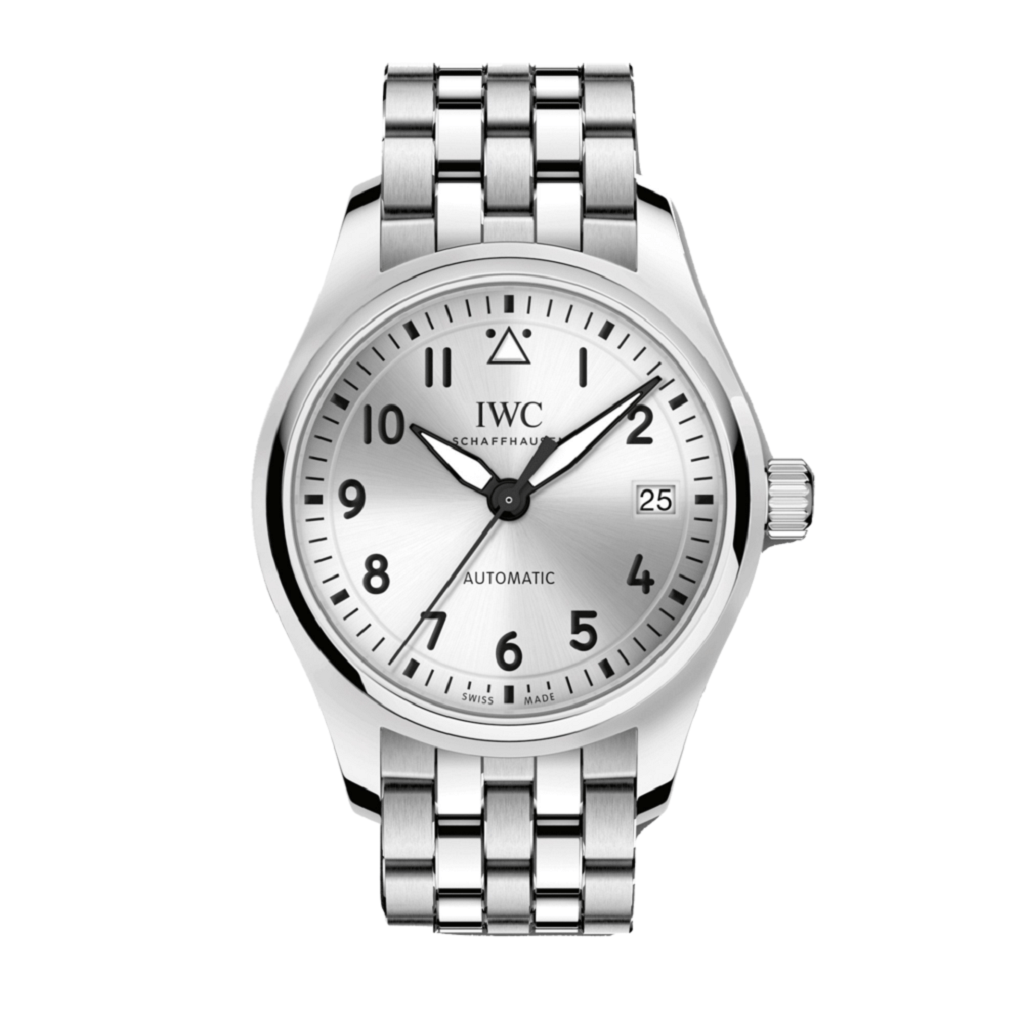IWC Schaffhausen Pilot Automatic Stainless Steel Silver Dial Mens Watch IW324006