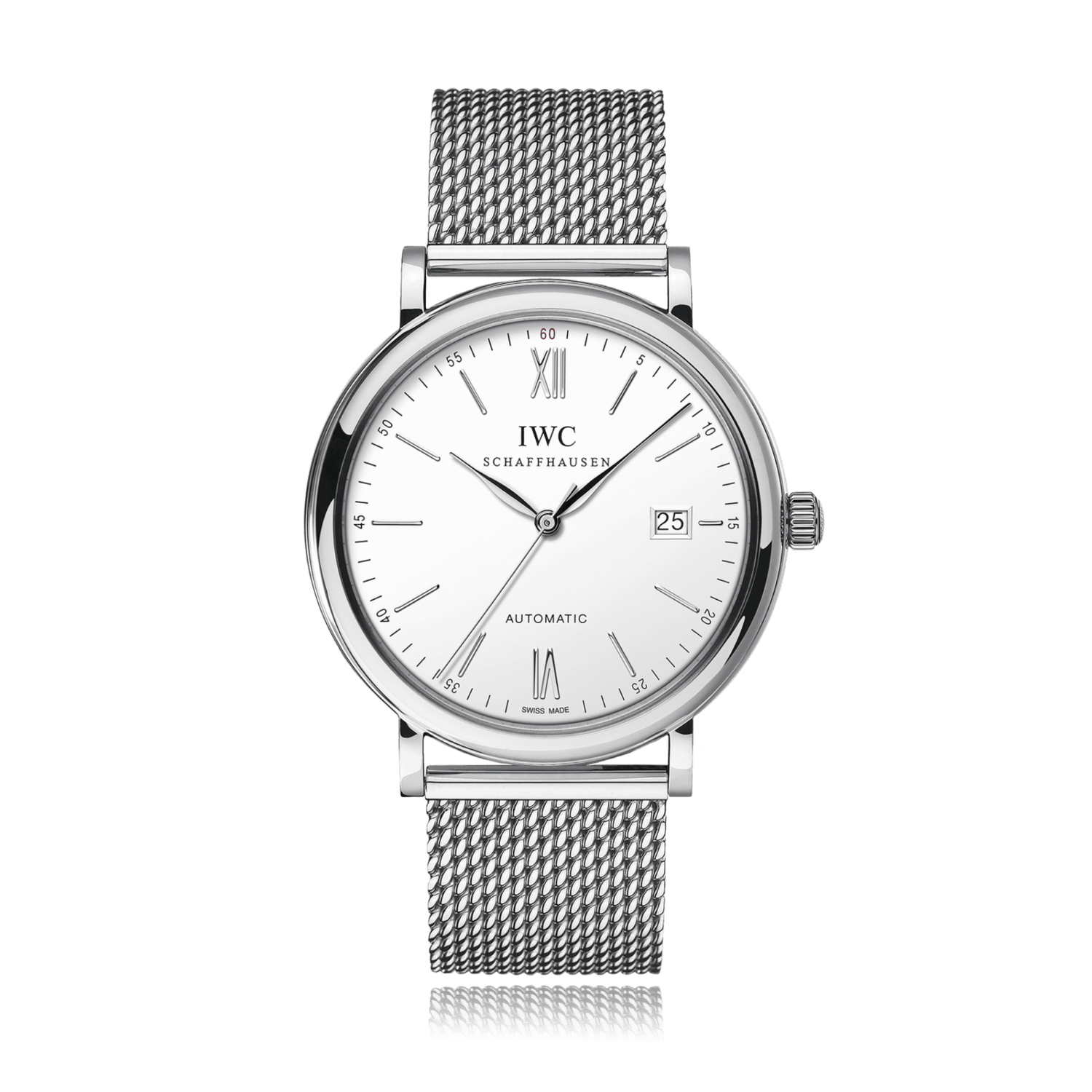IWC Schaffhausen Portofino Automatic Silver Steel Bracelet Mens Watch IW356505