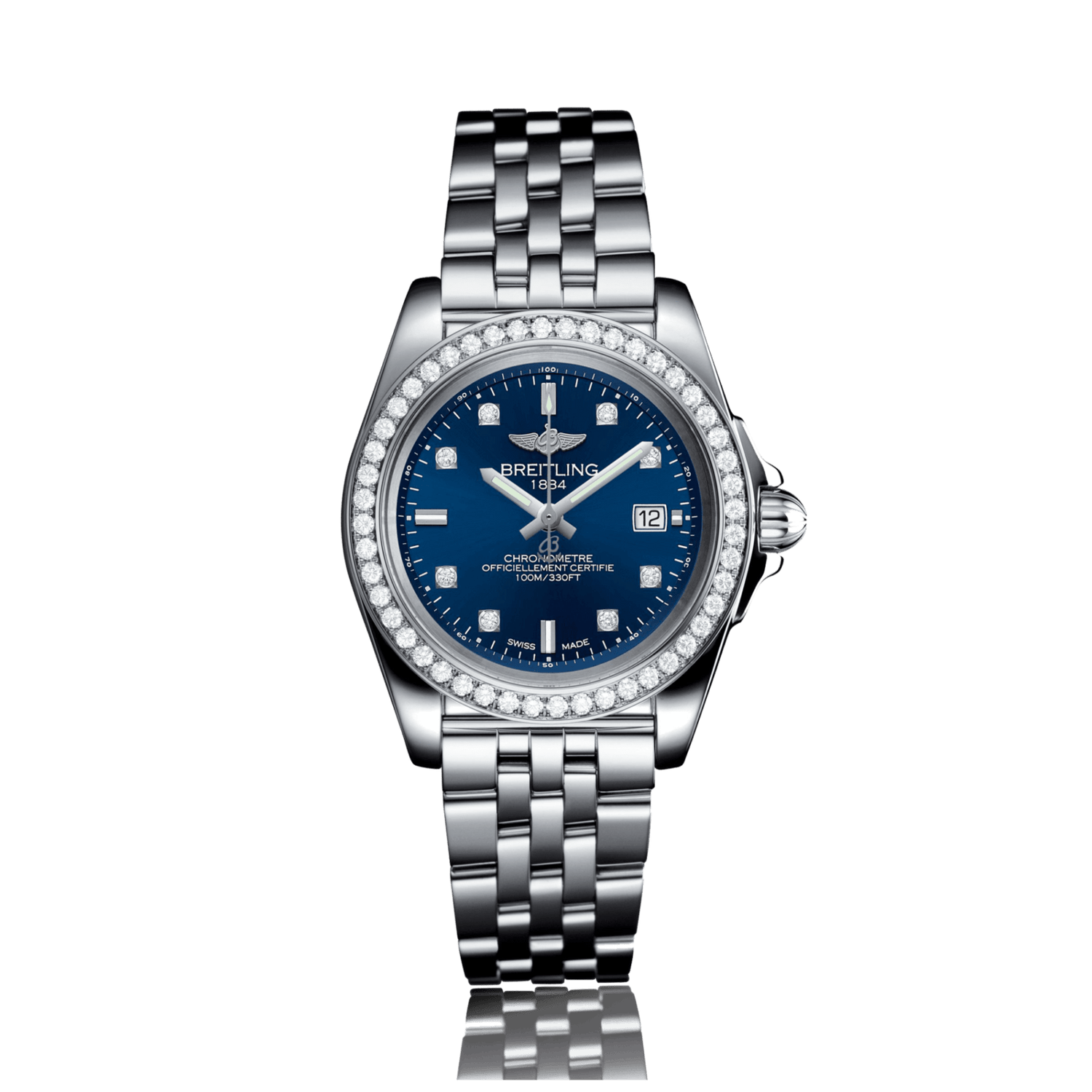BREITLING Galactic Quartz Stainless Steel Blue Dial Ladies Watch W7133012/C966 792A