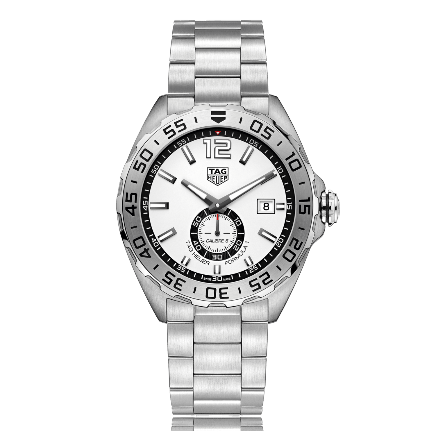 TAG HEUER Formula 1 Automatic Stainless Steel White Dial Mens Watch WAZ2013.BA0842