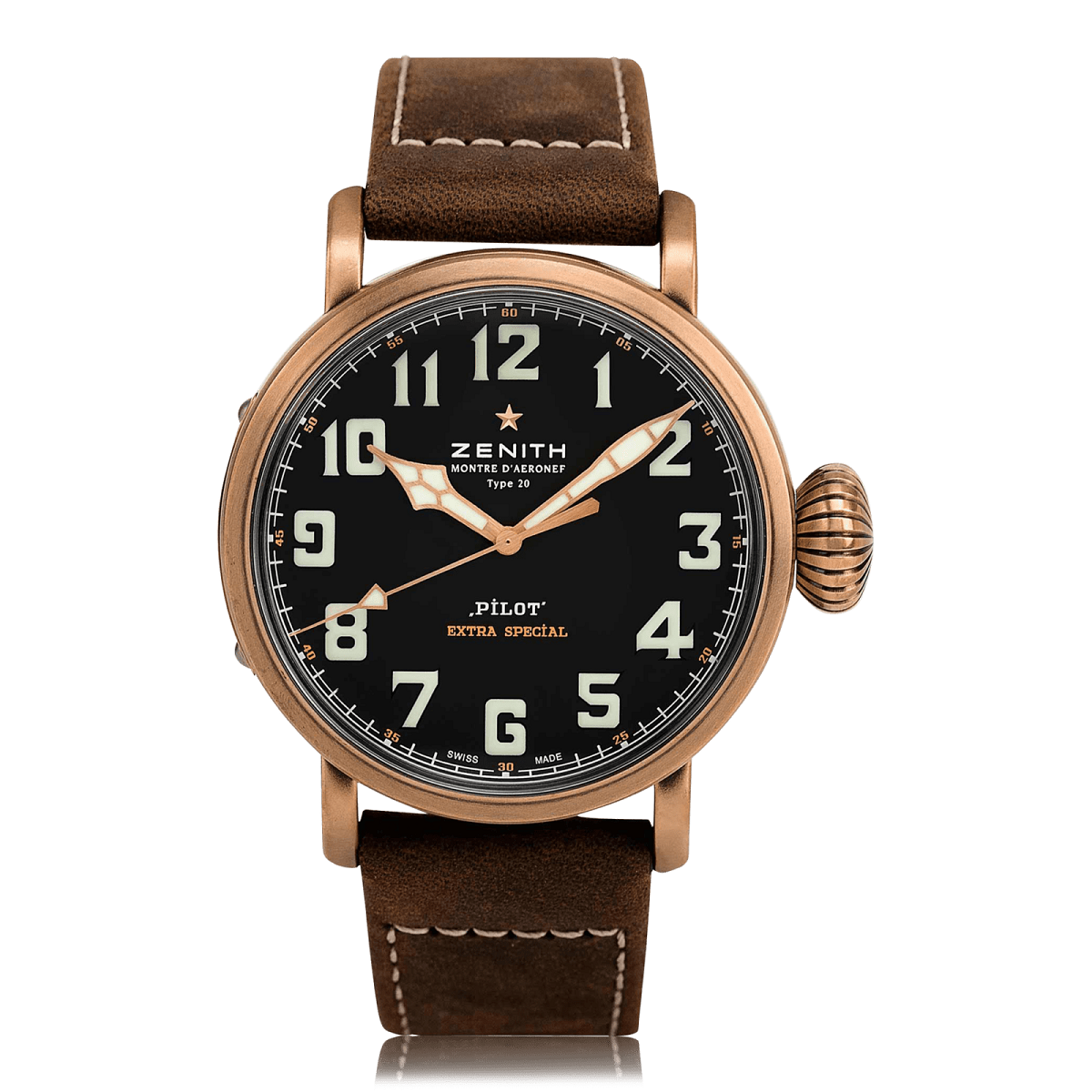 ZENITH Pilot Type 20 Extra Special Automatic Bronze Mens Watch 29.2430.679/21.C753